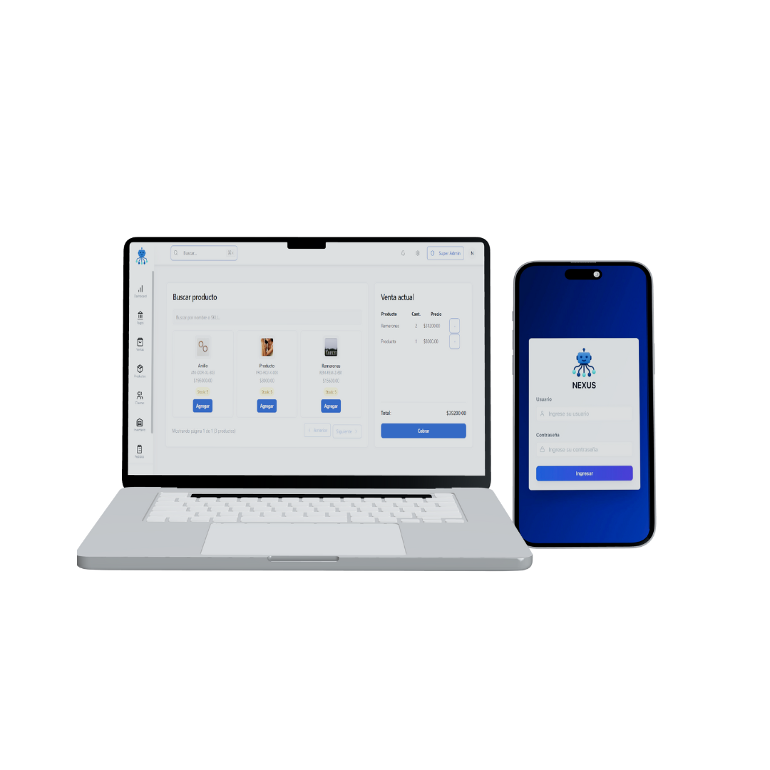 Nexus en múltiples dispositivos - laptop y móvil